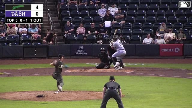 Axiel Plaz singles on a fly ball to right fielder Alex Ungar. Murf Gray scores.