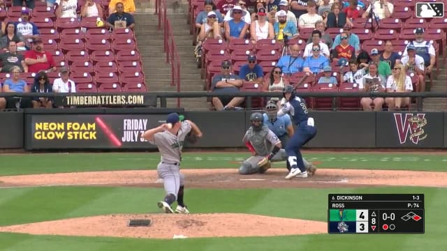 Daniel Dickinson doubles (9) on a sharp line drive to center fielder Yasser Mercedes. Eric Bitonti scores.
