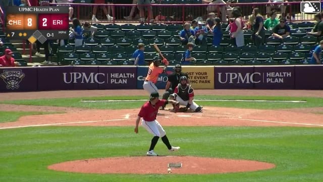 Aron Estrada singles on a ground ball to right fielder Chris Meyers. Johnny Tincher scores.
