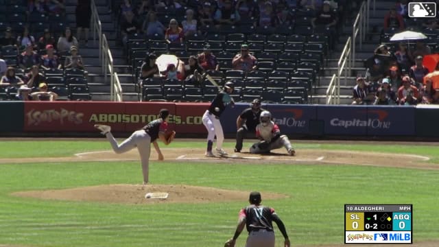Sam Aldegheri In play, run(s) to Sterlin Thompson