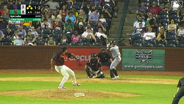 Kyle Lodise singles on a line drive to left fielder Josh Tate. Roch Cholowsky scores. Javier Mogollon to 3rd. George Wolkow to 2nd.