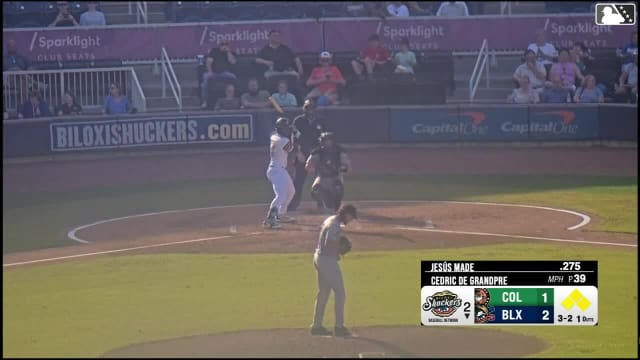 Jesús Made doubles (11) on a line drive to left fielder Ethan Workinger. Jheremy Vargas scores. Jacob Hurtubise scores. Dylan O'Rae scores.