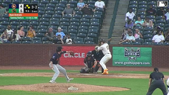Sammy Stafura homers (6) on a line drive to left field. Brian Sanchez scores. Dylan Palmer scores.