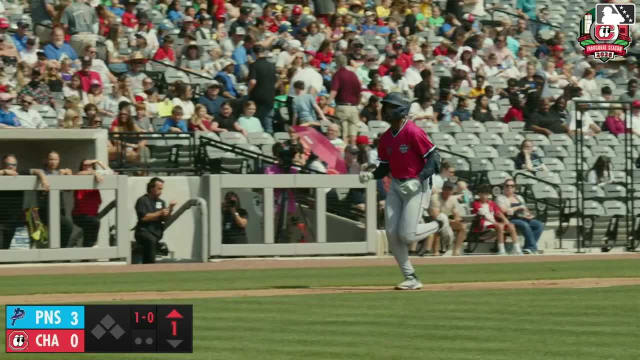 Dillon Lewis homers (7) on a fly ball to left field.