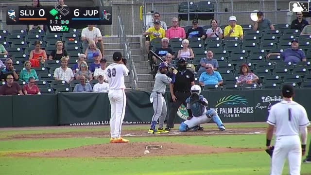 Elian Peña singles on a line drive to left fielder PJ Morlando. Bohan Adderley scores.
