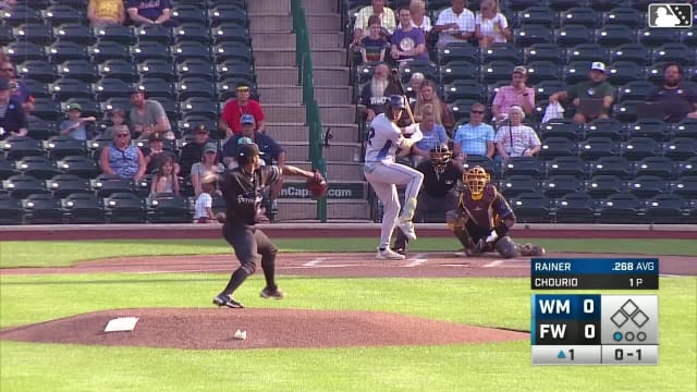 Bryce Rainer homers (10) on a fly ball to center field.