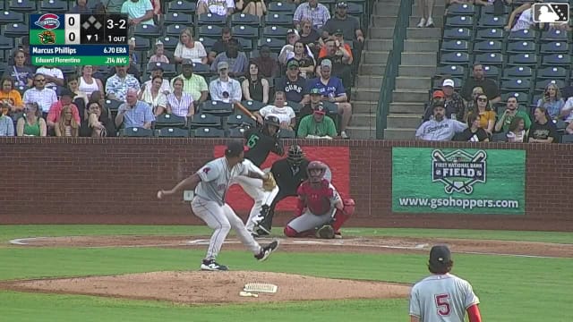 Edward Florentino homers (12) on a fly ball to left center field.