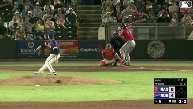 Brock Wilken homers (13) on a fly ball to left center field.