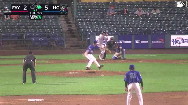 Kevin Alvarez doubles (7) on a line drive to left fielder Yeiferth Castillo. Xavier Neyens scores.