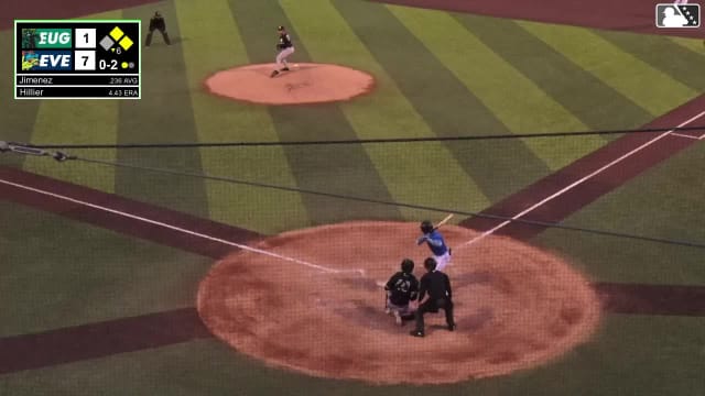Carlos Jimenez singles on a ground ball to left fielder Carlos Gutierrez. Felnin Celesten scores. Brandon Eike to 2nd.