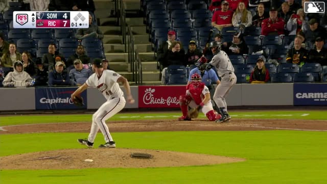George Lombard Jr. homers (4) on a fly ball to right center field.