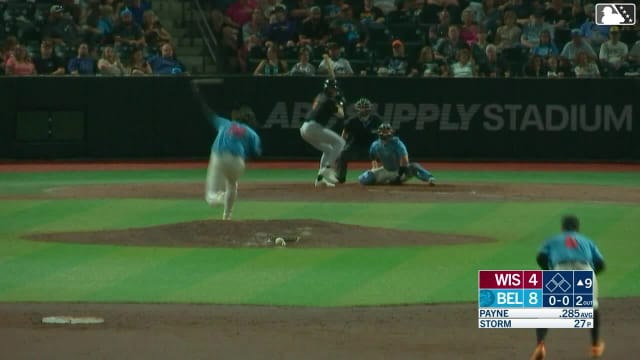 Braylon Payne homers (23) on a fly ball to left center field.