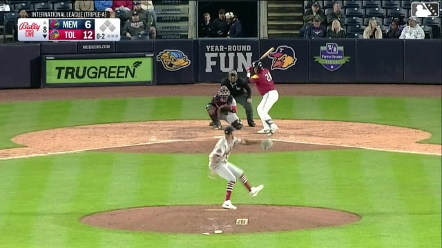 Eduardo Valencia homers (5) on a fly ball to left field.