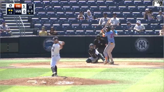 Wehiwa Aloy singles on a ground ball to center fielder Camden Troyer. Leandro Arias scores. Victor Figueroa to 2nd.