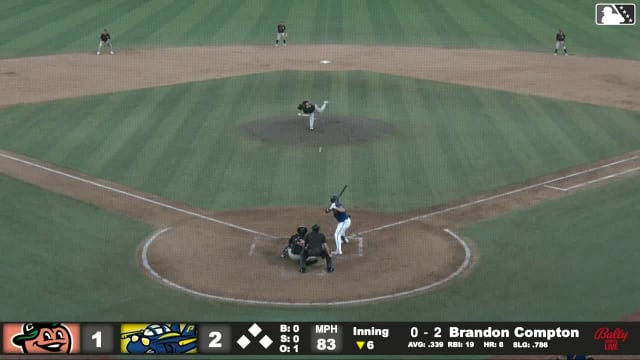Brandon Compton homers (9) on a fly ball to left field.