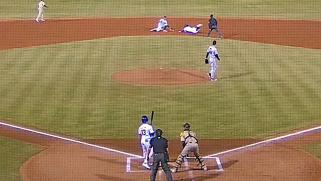 Ethan Salas throws out runner at second