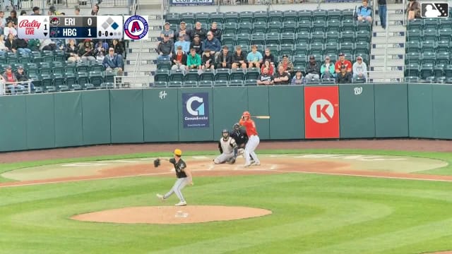 Sam Petersen doubles (7) on a sharp line drive to left fielder Aaron Antonini. Leandro Pineda scores.