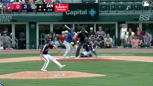 Sean Keys doubles (6) on a sharp line drive to right fielder Felix Reyes. Ismael Munguia scores.