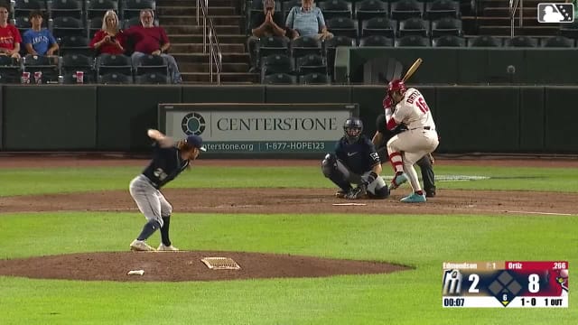 Deniel Ortiz homers (8) on a fly ball to left field.
