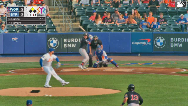 Mikey Romero homers (7) on a fly ball to right center field. Vinny Capra scores.