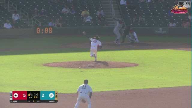 Zyhir Hope singles on a line drive to left fielder Teo Banks. John Peck scores.