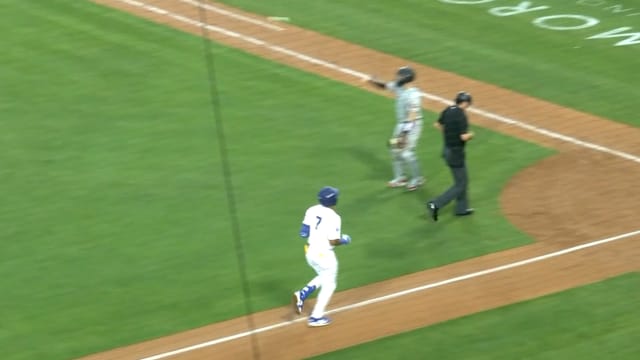 Emil Morales' first home run of the season