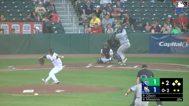 Cole Messina singles on a ground ball to center fielder Victor Arias. Jack O'Dowd scores.