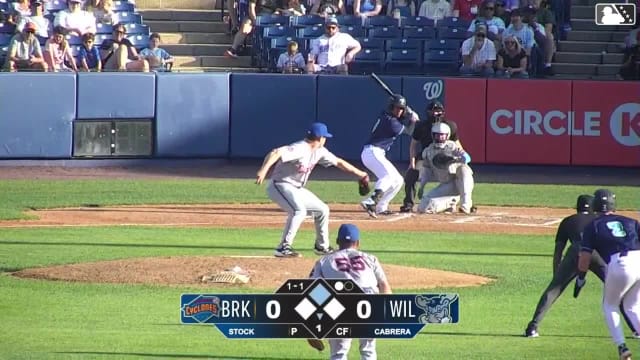 Yeremy Cabrera singles on a ground ball to center fielder John Bay. Eli Willits scores.