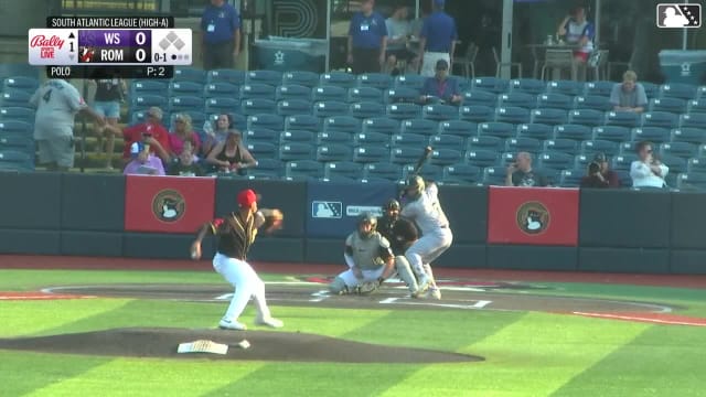 Javier Mogollon homers (6) on a fly ball to left field.