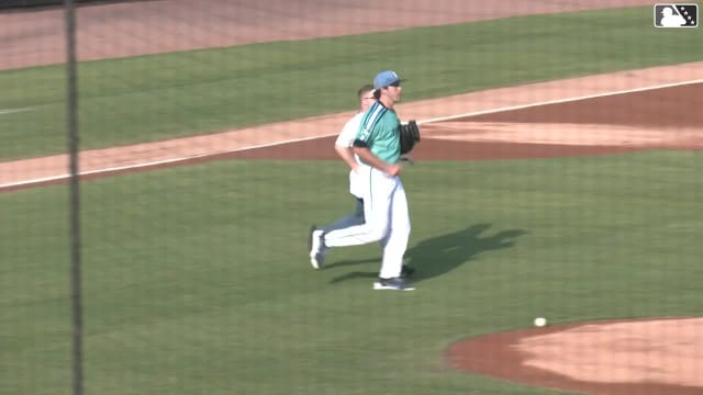 Wyatt Sanford homers (16) on a fly ball to left center field.
