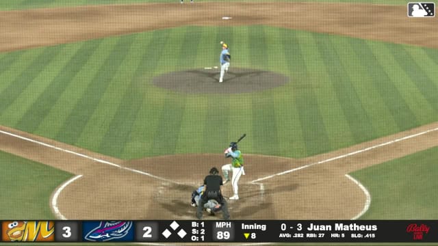 Juan Matheus homers (6) on a fly ball to right field.