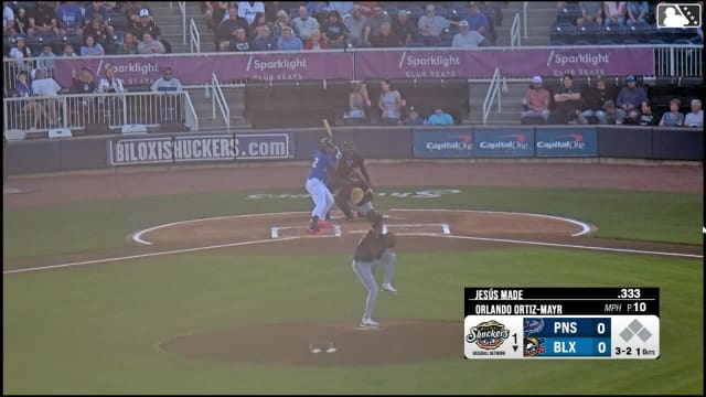 Jesús Made triples (1) on a sharp line drive to right fielder Fenwick Trimble.