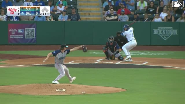 Zach Ehrhard homers (12) on a fly ball to center field.