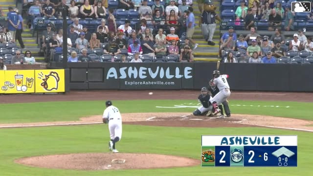 Yordany De Los Santos homers (17) on a fly ball to center field.
