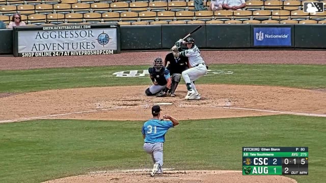 Tate Southisene homers (5) on a fly ball to left center field. John Estevez scores.