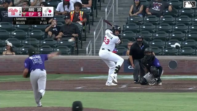 Romeo Sanabria homers (1) on a fly ball to right center field. Mason McCoy scores.