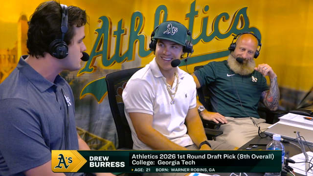 Drew Burress reacts to being A's first-round pick