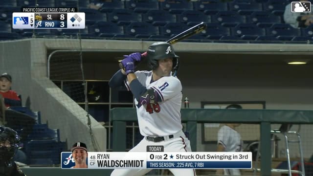 Ryan Waldschmidt singles on a line drive to left fielder Yolmer Sánchez. Jack Hurley scores.