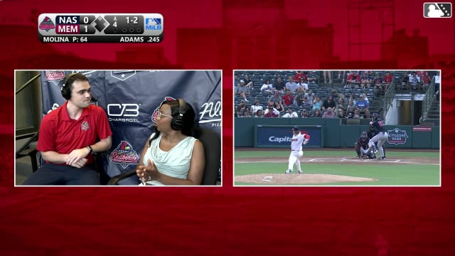Luke Adams homers (13) on a line drive to left center field.