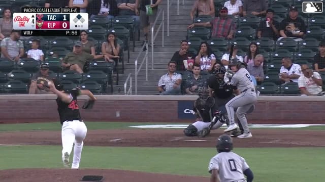 Brock Rodden singles on a ground ball to center fielder Jase Bowen. Ryan Bliss scores.