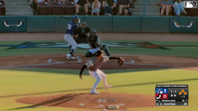 Edgar Montero doubles (8) on a line drive to left fielder Dylan Grego. Gavin Turley scores.