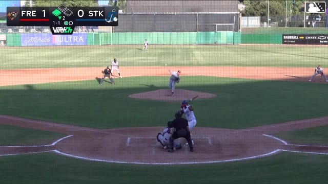 Edgar Montero singles on a sharp line drive to right fielder Derek Bernard. Gavin Turley scores.