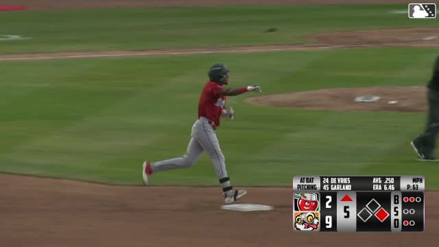 Leo De Vries powers his second homer of the game