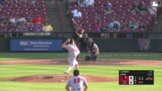 Eric Bitonti doubles (16) on a line drive to center fielder Pedro Pineda. Luis Peña scores. Braylon Payne to 3rd.