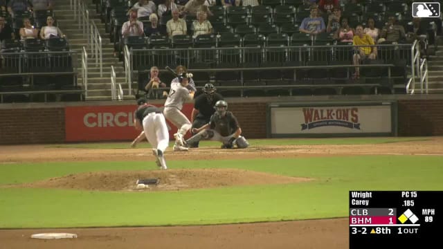 Owen Carey singles on a line drive to right fielder Dylan Campbell. Eric Hartman scores.