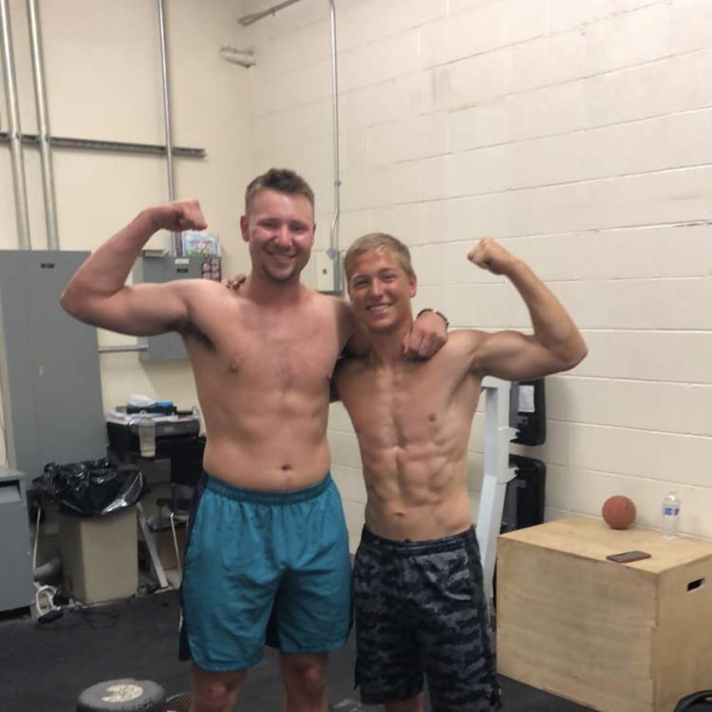 Raleigh and his friend and former trainer, Michael Sadler, during their days in Modesto