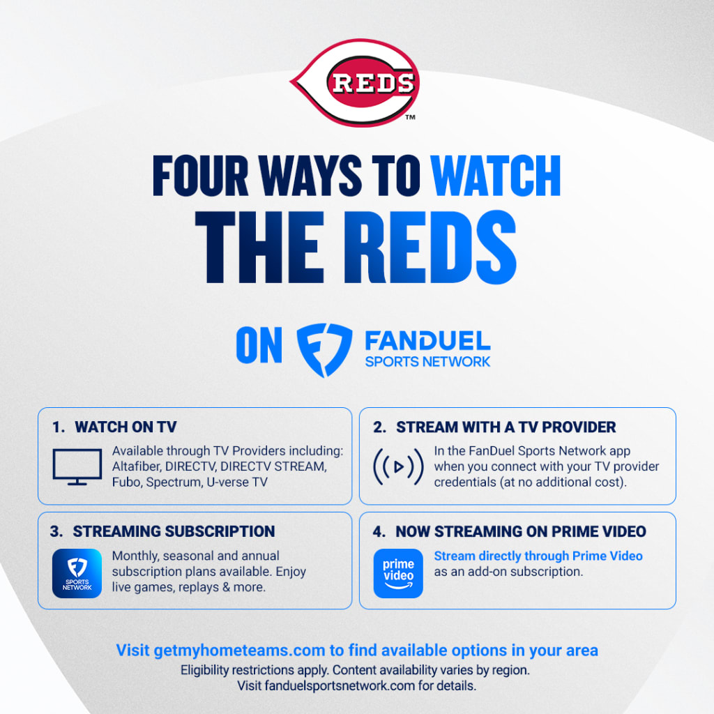 Reds Fanduel Sports Network 2025 Broadcast Reds On TV | Fans | Cincinnati Reds