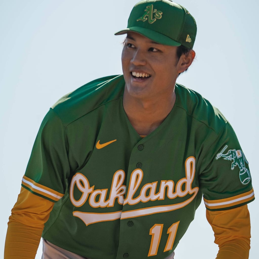 Shintaro Fujinami at A's Spring Training camp on Feb. 16, 2023