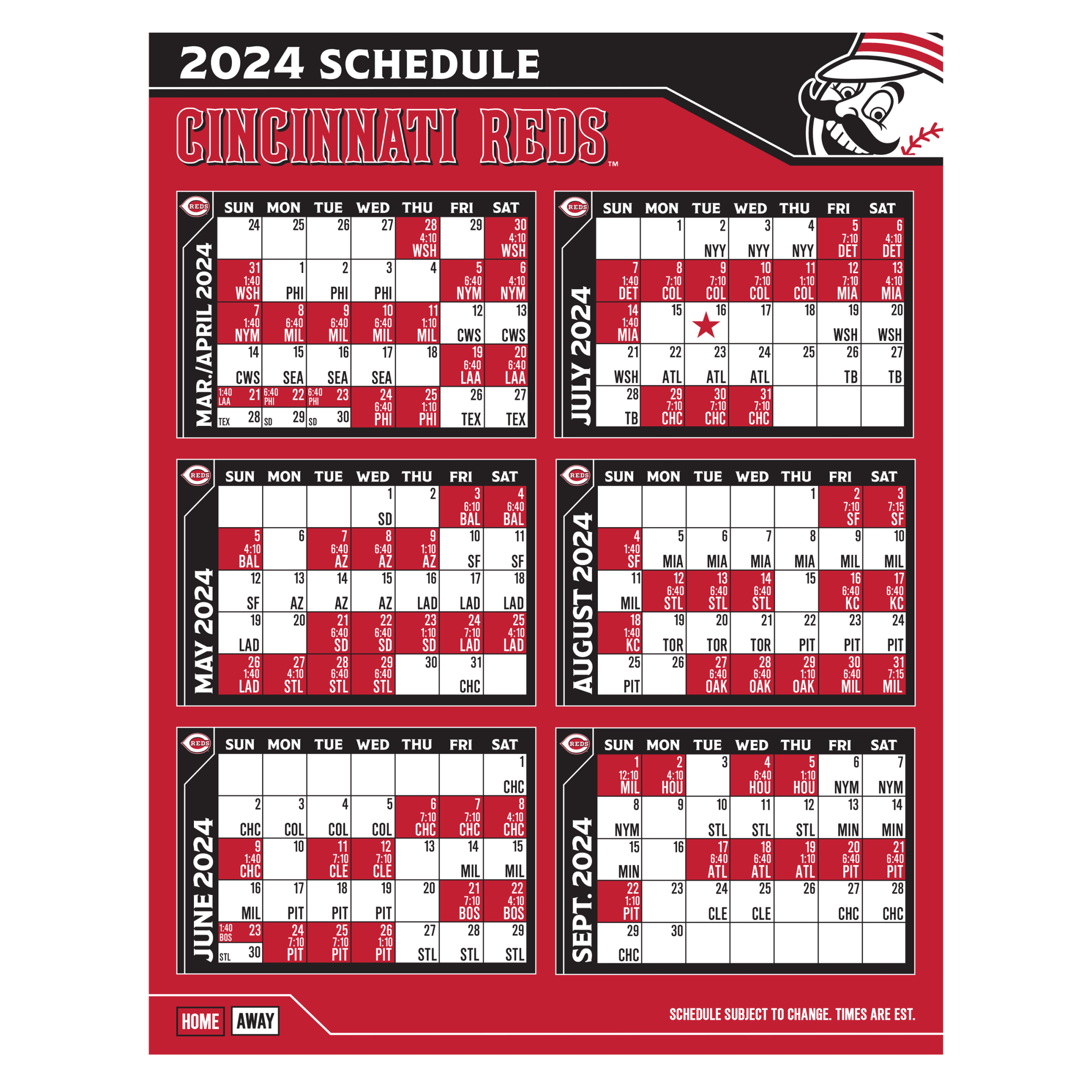 Cincinnati Reds Schedule 2024 Alys Lynnea