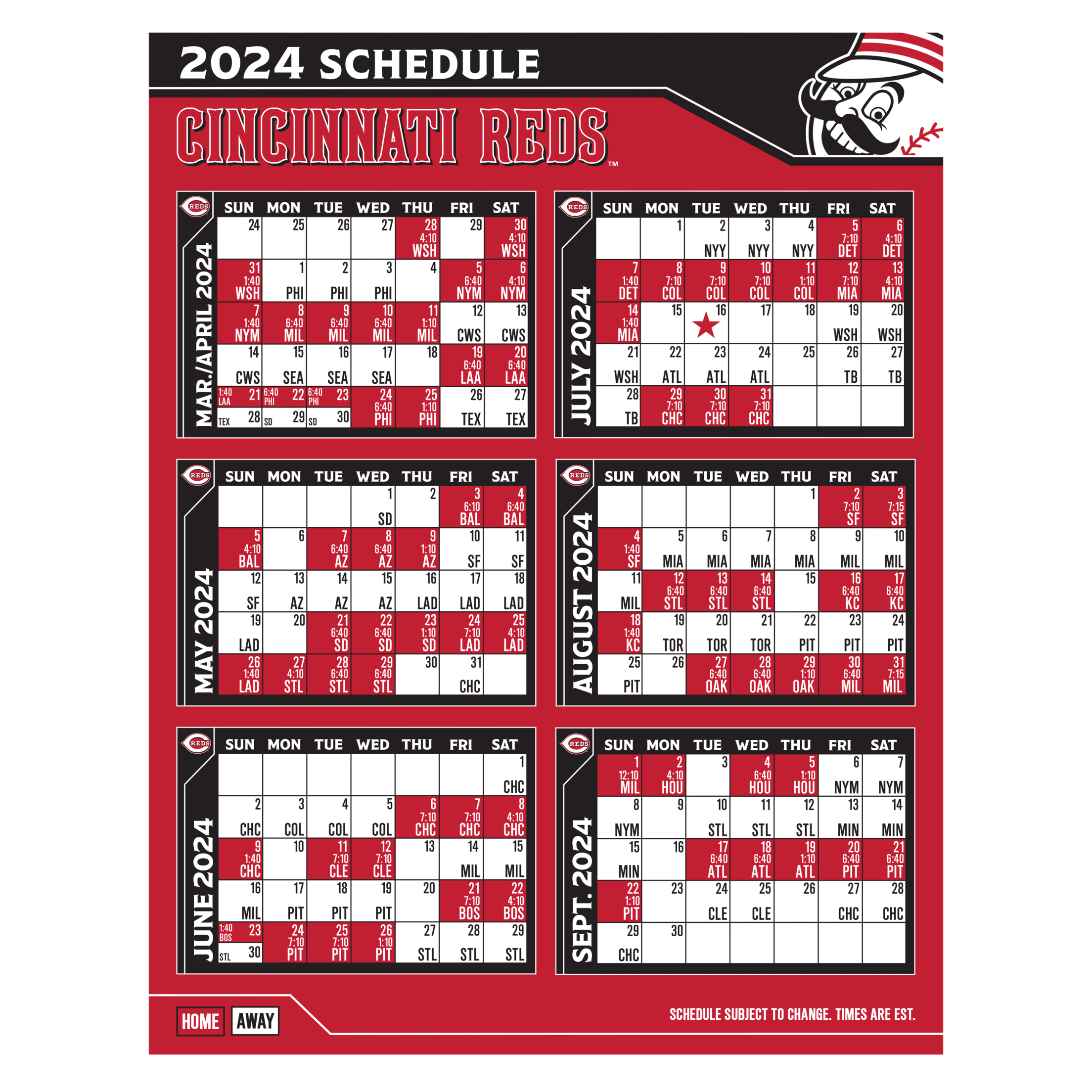 Cincinnati Reds Schedule 2024 Printable Vina Aloisia